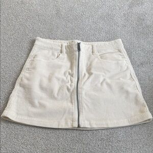 American Eagle Outfitters Cream Mini Skirt with Zipper